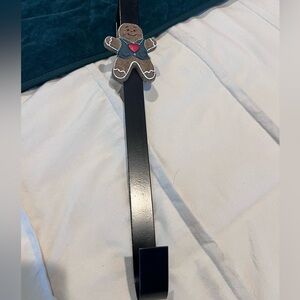 Gingerbread Man Black Metal Door Hanger NEW
